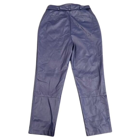 Peter Som Belted Faux Leather Pants in Blue, Size US 10 - Picture 8 of 9